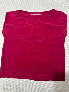 VTG Cassidy 100% Silk Blouse Cap Sleeve  burgundy  size medium A897